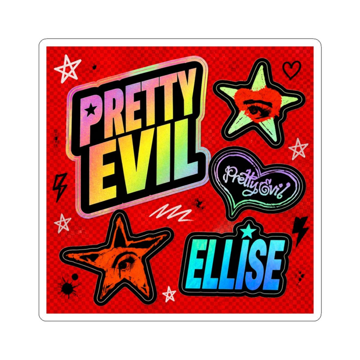 pretty evil holofoil sticker sheet
